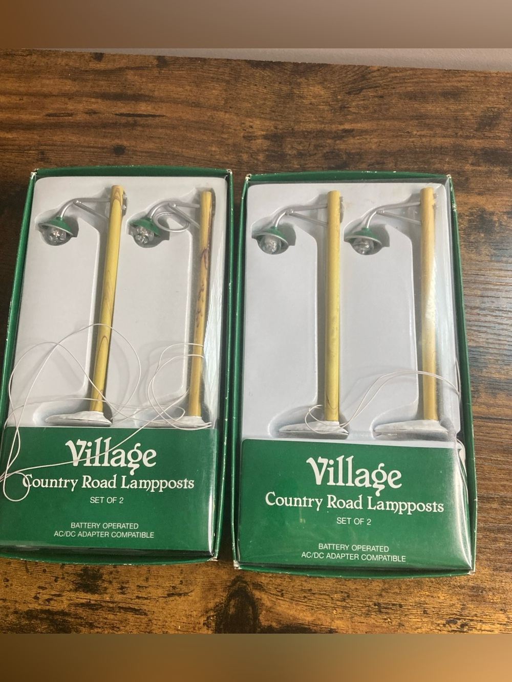Dept 56 Village Country Road Lampposts 52628 Set of 4 Original Box Working